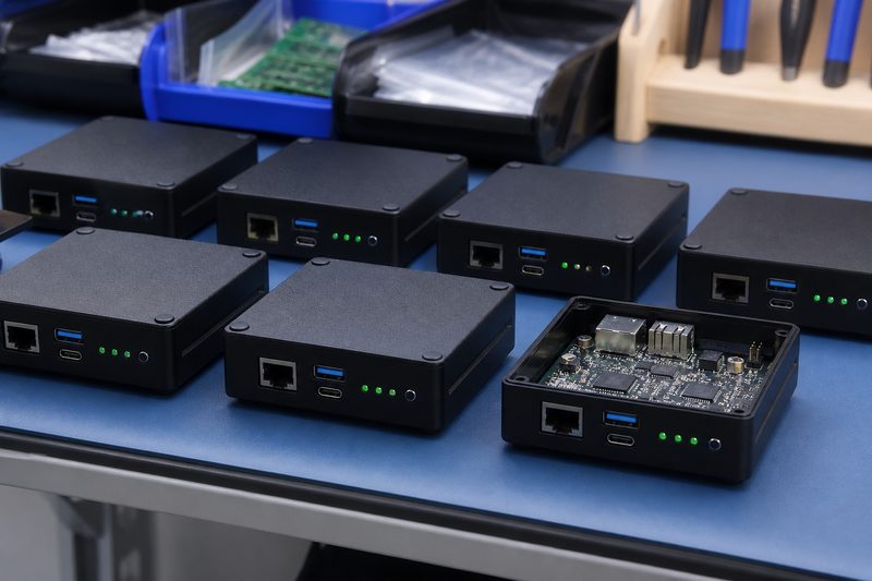 Lote de dispositivos electrónicos personalizados listos para despacho